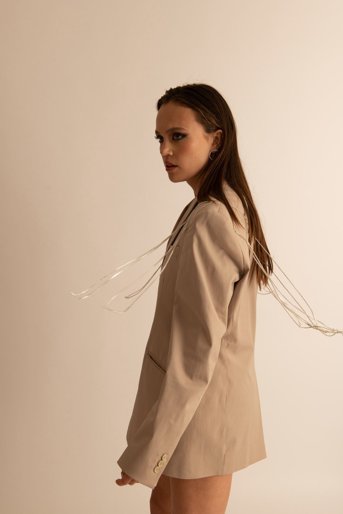 Blazer Beige Swarovski a Rombi